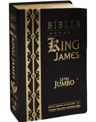 Imagem de Bíblia King James Atualizada  Letra Jumbo Com Índice  PU Luxo Capa Arabesco Preto - CPP