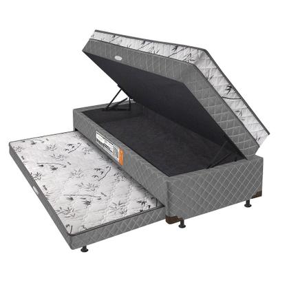 Imagem de Bibox Solteiro Espuma com Baú e Auxiliar 5cm Cinza