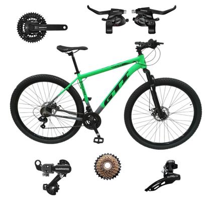 Imagem de Bicicleta 29 Mtb Gti Roma 21v Disco Mecânico Transmissão Shimano Suspensao Dianteira Adulto