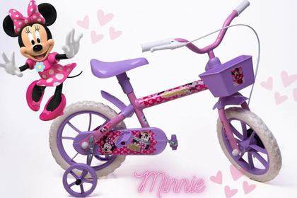 Imagem de Bicicleta Aro 12 Infantil Feminina Rosa e Lilás - Personagem