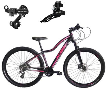 Imagem de Bicicleta Aro 29 Feminino Ksw Mwza Cambios Diant/Traseiro Shimano 21v Indexado Freio a Disco c/ Suspensao 