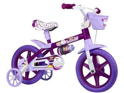 Imagem de Bicicleta Infantil Aro 12 Nathor Puppy Bike - Roxa com Rodinhas