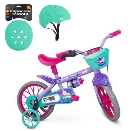 Imagem de Bicicleta Infantil Feminina Cecizinha Caloi Aro 12 Capacete