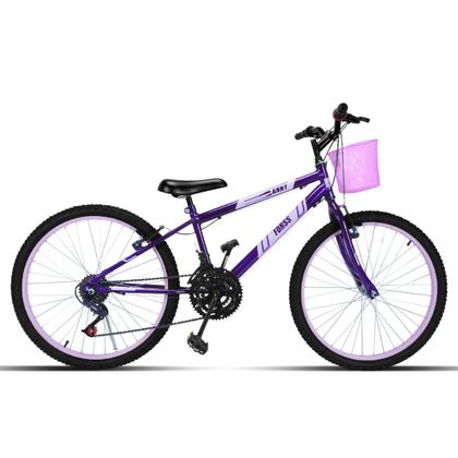 Imagem de Bicicleta Infantil Forss Anny Aro 24 C/cestinha 18 Marchas