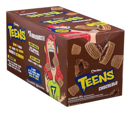 Imagem de Biscoito De Chocolate Teens Marilan Pack Com 8 Unidades 30g