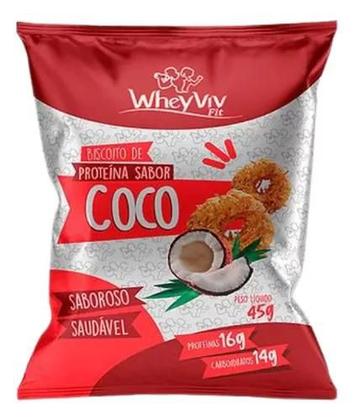 Imagem de Biscoito Fit Coco Com Whey Protein - 45g - Wheyviv