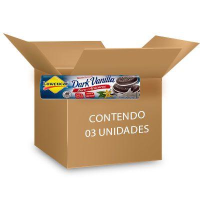 Imagem de Biscoito Recheado Dark Vanilla Zero Lactose, Zero Açúcar Lowçucar contendo 3 pacotes de 120g cada