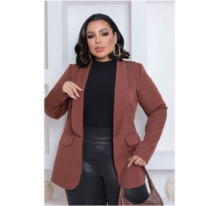 Imagem de Blazer Alfaiaratia Plus Size Elegante Musso Terninho G1 G2 G3