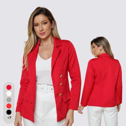 Imagem de Blazer Feminino Alfaiataria Com Botões