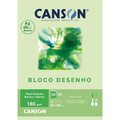 Imagem de Bloco Canson 180 g/m² 20 Fls A3 Branco