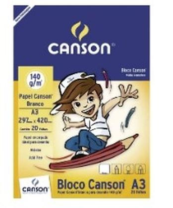 Imagem de Bloco canson a3 140gr branco 66667071
