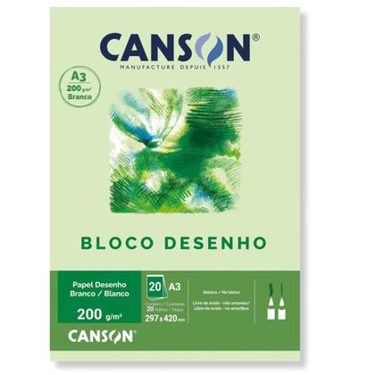 Imagem de Bloco Canson Desenho Branco 200g/m² A3 297 X 420 Mm com 20 Folhas - 66667044