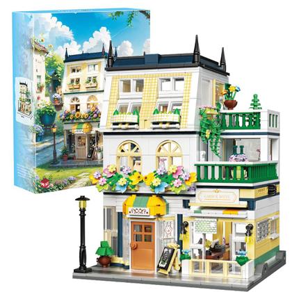 Imagem de Bloco de Montar de Encaixe Hotel com 3 Andares 998 peças Decoração Brinquedo Educativo Infantil Adolescente Adulto Conjunto de Construção