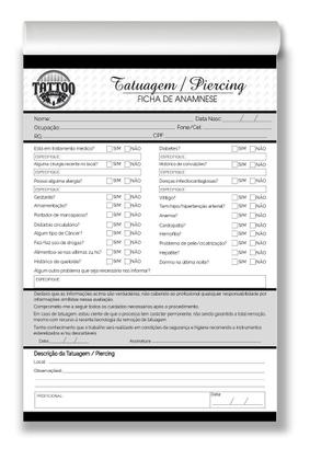 Imagem de Bloco Ficha Anamnese Tatuagem Tatoo Tatuador Facilita