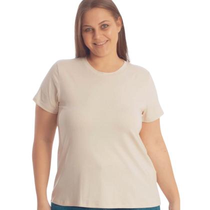 Imagem de Blusa Baby Look Feminina Gola Redonda Plus Size T-shirt Lisa Básica 3013.C1