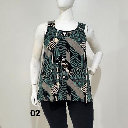 Imagem de Blusa bata Plus Size Tam 54, 56, 58 regata lisa Viscolycra (ref. 242) - BULKY