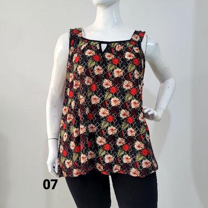 Imagem de Blusa bata Plus Size Tam 54, 56, 58 regata lisa Viscolycra (ref. 242) - BULKY