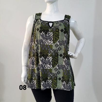 Imagem de Blusa bata Plus Size Tam 54, 56, 58 regata lisa Viscolycra (ref. 242) - BULKY