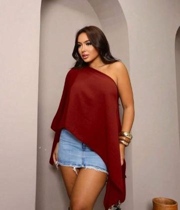 Imagem de Blusa Capa Feminina Elegante Multiformas Fluída Assimétrica Estilo Boho Chic Bata Duna
