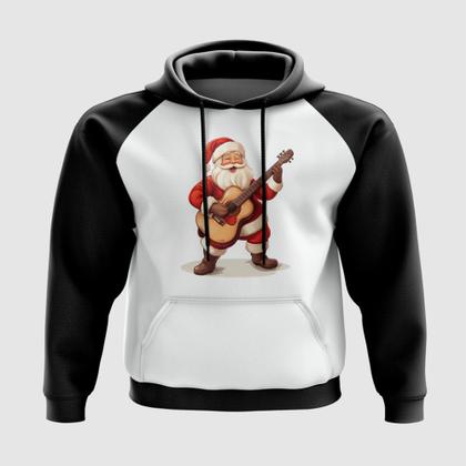 Imagem de Blusa com Capuz Papai Noel Tocando Violão