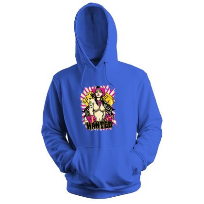 Imagem de Blusa de Frio Moletom flanelado com Capuz Estampa Digital Unissex Envio Imediato Mulher com Chapéu Rosa