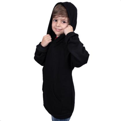 Imagem de Blusa Moletom Infantil Liso Premium Algodão Felpudo Várias Cores 