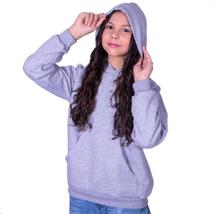 Imagem de Blusa Moletom Infantil Liso Premium Algodão Felpudo Várias Cores 