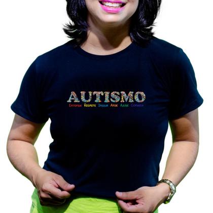 Imagem de Blusinhas de autismo quebra cabeça família camiseta preta plus size amor não vê diferenças