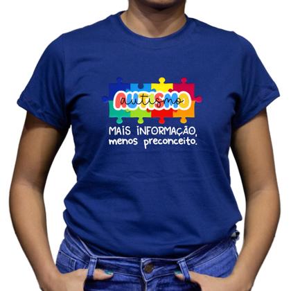 Imagem de Blusinhas de autismo quebra cabeça família camiseta preta plus size amor não vê diferenças