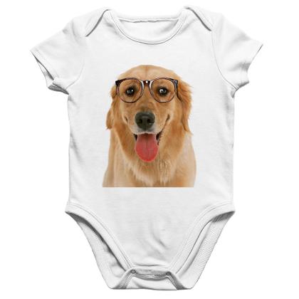 Imagem de Body Bebê Algodão Golden Retriever de Óculos - Foca na Moda