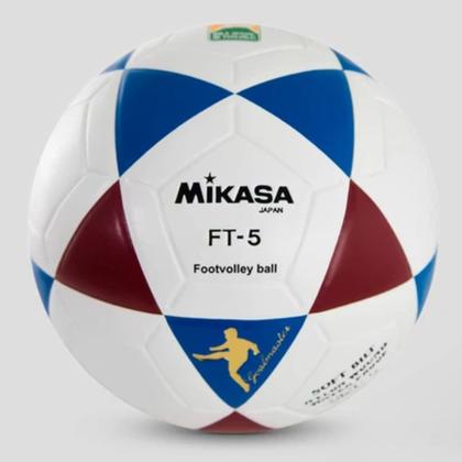 Imagem de Bola Oficial de Futevôlei Mikasa FT-5 Branco, Azul e Vinho