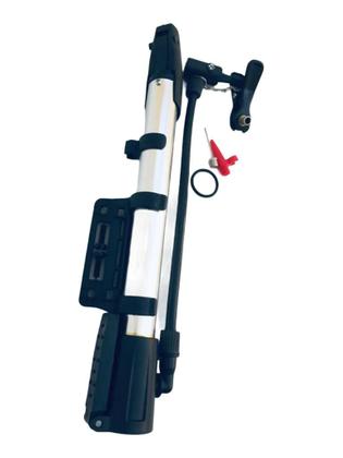 Imagem de Bomba de ar bicicleta aluminio pneu bola com suporte acessórios