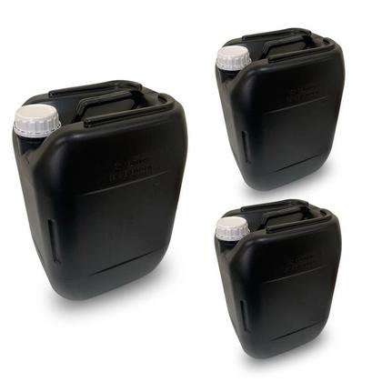 Imagem de Bombona Preta Reciclada Com Tampa Rosqueada Grande - 3 Pçs