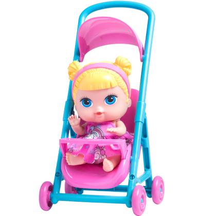 Imagem de Boneca C/ Carrinho De Passeio Baby's Collection - Super Toys