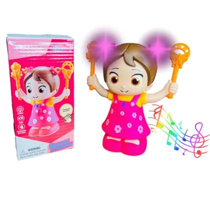 Imagem de Boneca Fofinha Rosa Pula Pula Divertida Luzes Sons