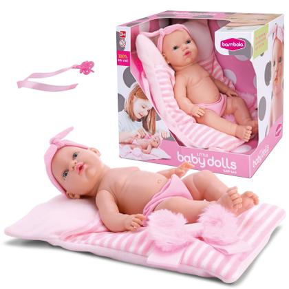 Imagem de Boneca Little Baby Dolls Vinil Macio Com Saco De Dormir