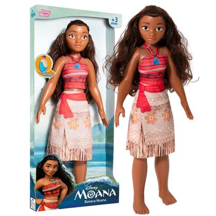 Imagem de Boneca Moana Princesa Disney Com Acessório Articulada 55Cm