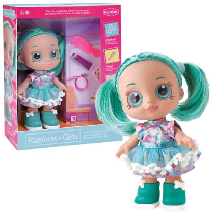 Boneca Rainbow com Cabelo Verde e Glitter Girls Mint 25cm 733