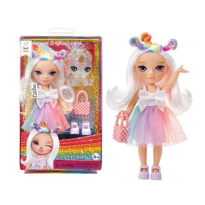 Imagem de Boneca Rainbow High Littles Opal Raine 5.5 com bolsa e unicórnio