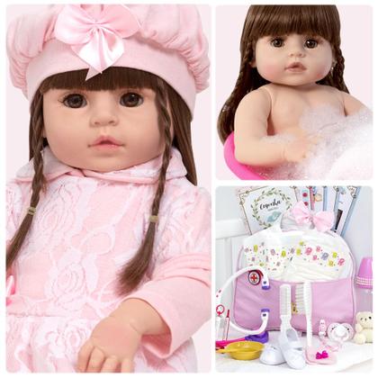 Imagem de Boneca Reborn Recém Nascida Com Bolsa Maternidade 24 Itens