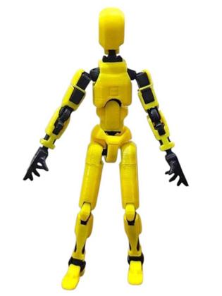 Imagem de Boneco DESMONTADO Dummy 14 cm Brinquedo Articulado 3D Amarelo