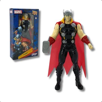 Imagem de Boneco Thor E Martelo Brinquedo Marvel Vingadores Articulado