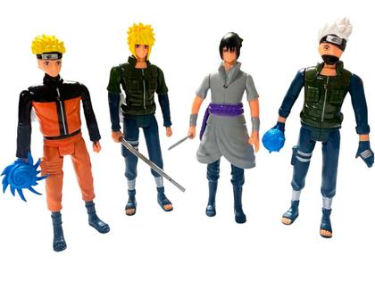 Imagem de Bonecos Naruto Uzumaki Articulados Sasuke Kakashi Kit com 4