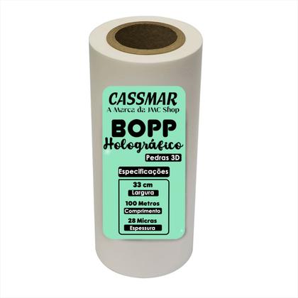 Imagem de Bopp Holográfico Pedras 3D Para Laminação Bobina 33cmx100m Cassmar 01un