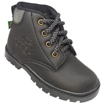 Imagem de Bota Botinha Infantil Gibizinho Masculina Baby Coturno Preto