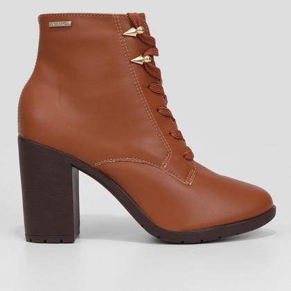 Imagem de Bota Coturno Cano Curto Via Uno Salto Bloco Tratorado Feminina