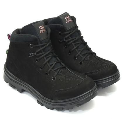 Imagem de Bota Coturno GM God Feminino Confort com C.A  bico PVC REF:02  NOBUCK