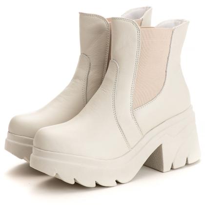 Imagem de Bota Feminina com Elásticos Laterais e Sola Grossa Pettinari 6729 Couro Legítimo: Design Moda