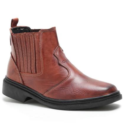Imagem de Bota Masculina Cano Curto Country Couro Confortavel Elástico Café