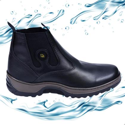 Imagem de Bota Masculina Couro Impermeável Coturno Botina Palmilha Gel